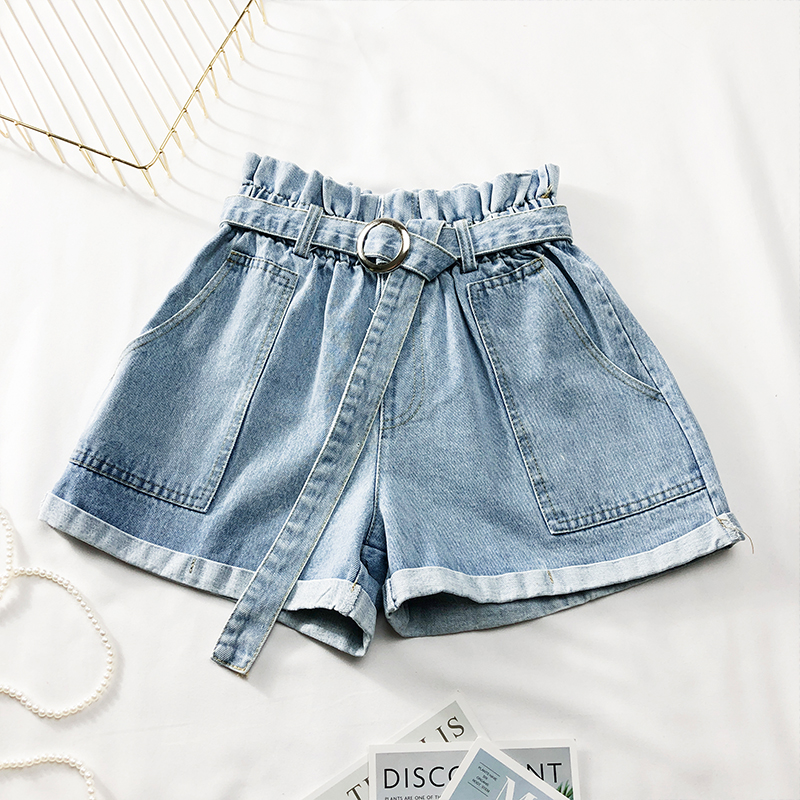 

2019 New summer Denim shorts women high waist jeans, Blue