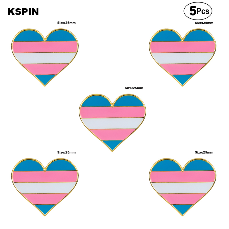 

Transgender pride Brooches Lapel Pin Flag badge Brooch Pins Badges 5pcs