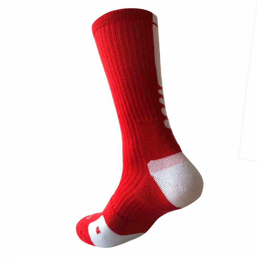 

USA Professional Elite Basketball Socks Mens Long Knee Athletic Sport Socks Fashion Walking Running Tennis Compression Thermal Soc9614128, Red with white