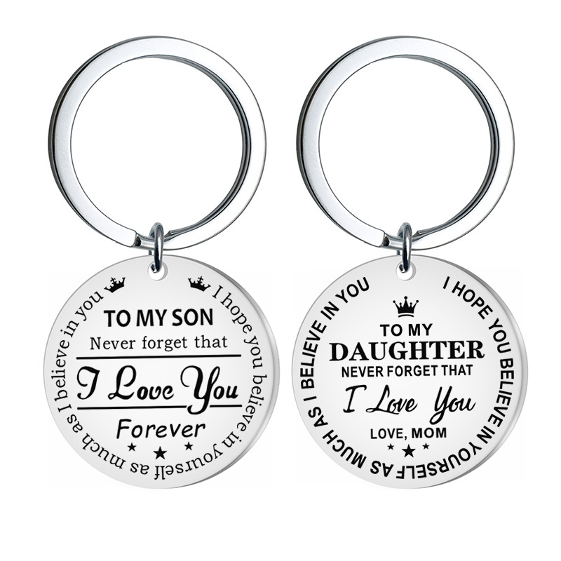

I love you forever keychain To my son my daughter keyring bag hangs key ring fashion jewelry 340128, Slivery;golden