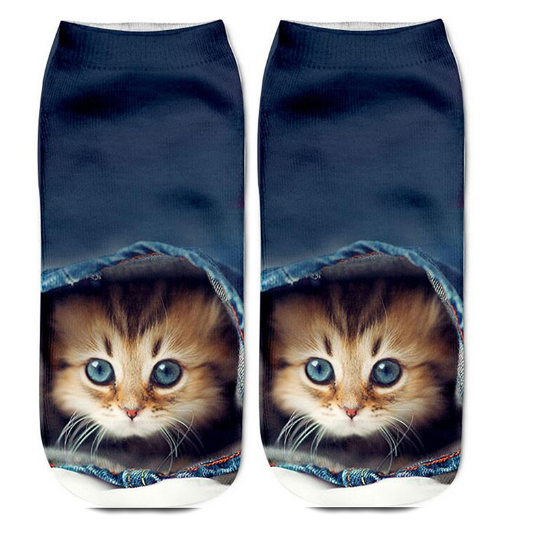 

1 Pairs 3d printed animal socks Funny Socks Cute animal print cat Men Women