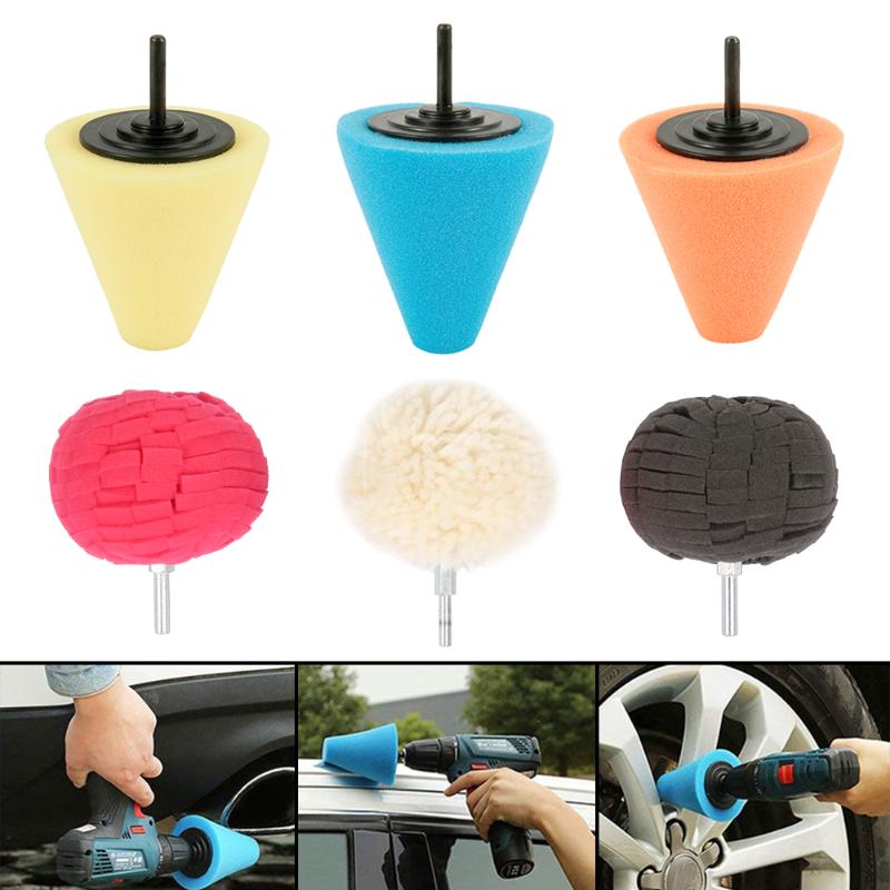 Polishing handle polishing sponge conical spherical car cleaning sponge environmental friendly reusable car wheel set-image-537087612