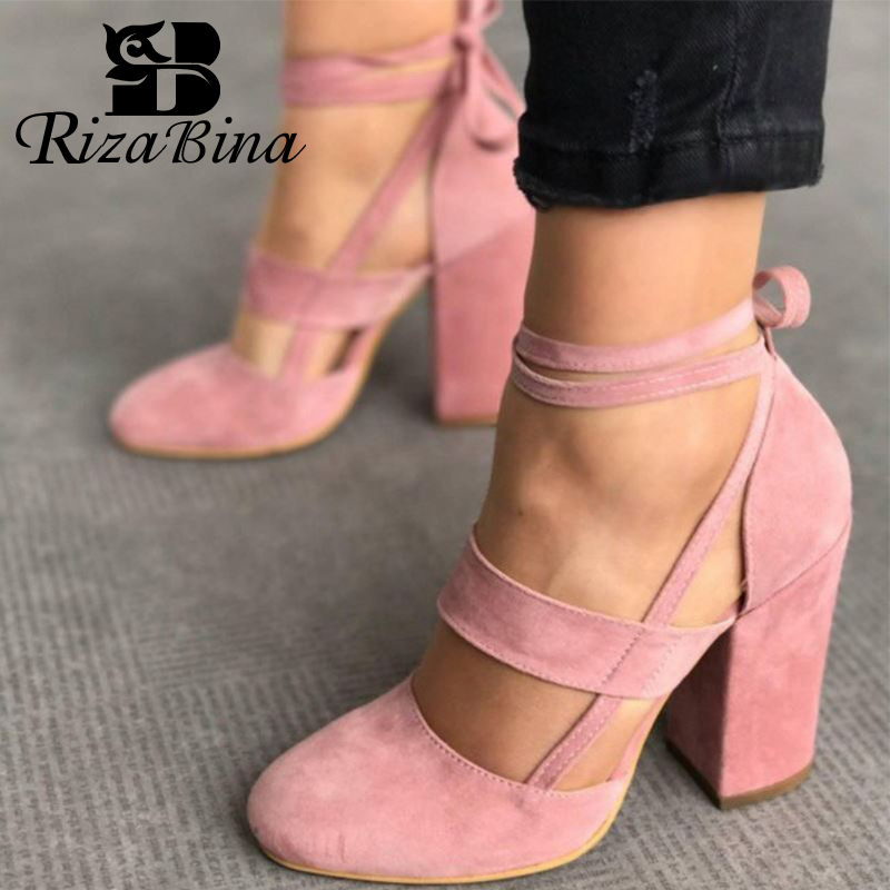 

RIZABINA Women Sandals 2020 Summer Ankle Strap Shoes Women Sexy High Heels Sandals Casual Gladiator Sandal Size 35-43, Black