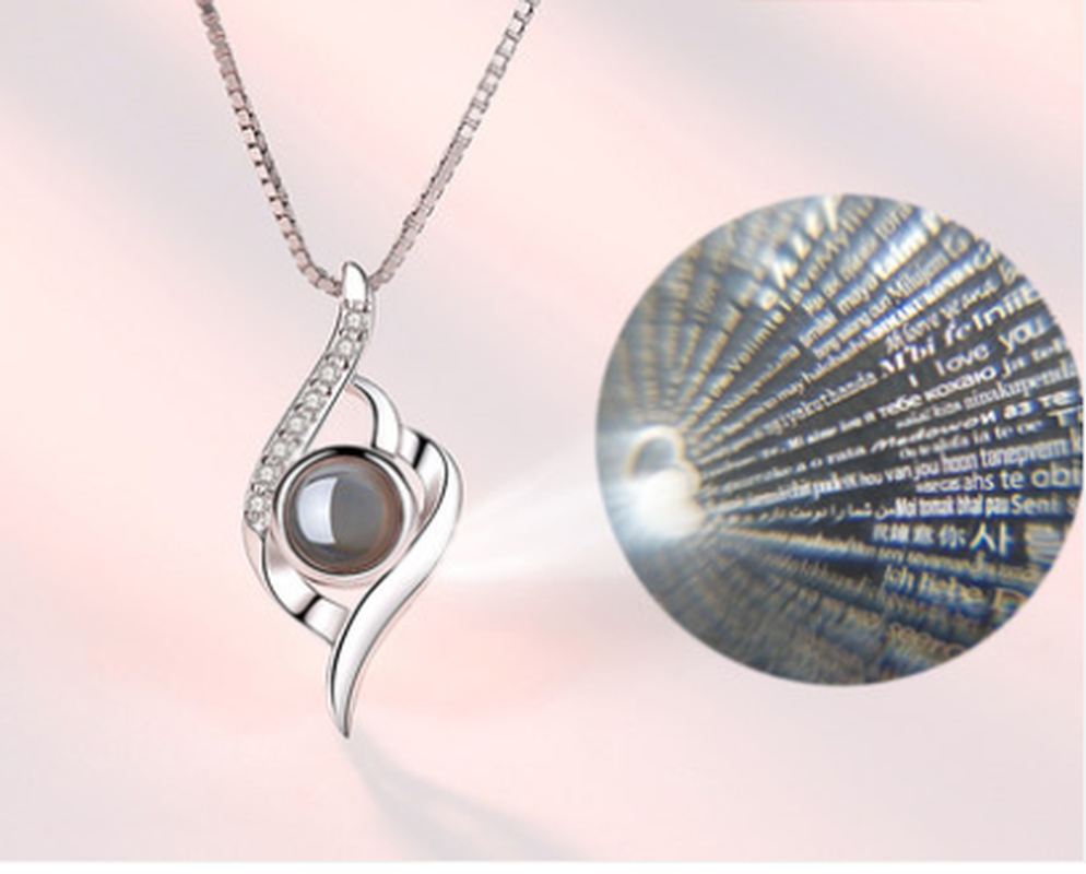 Female Sterling Silver angel tear image Pendant Necklace-image-488182028