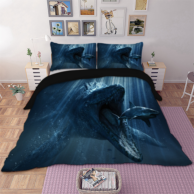 

3D Deep sea Dinosaurs Printing Bed Sets Duvet Cover with Pillow Cover 2/3 Pcs Bedding Set US/UK/AU 11 Size