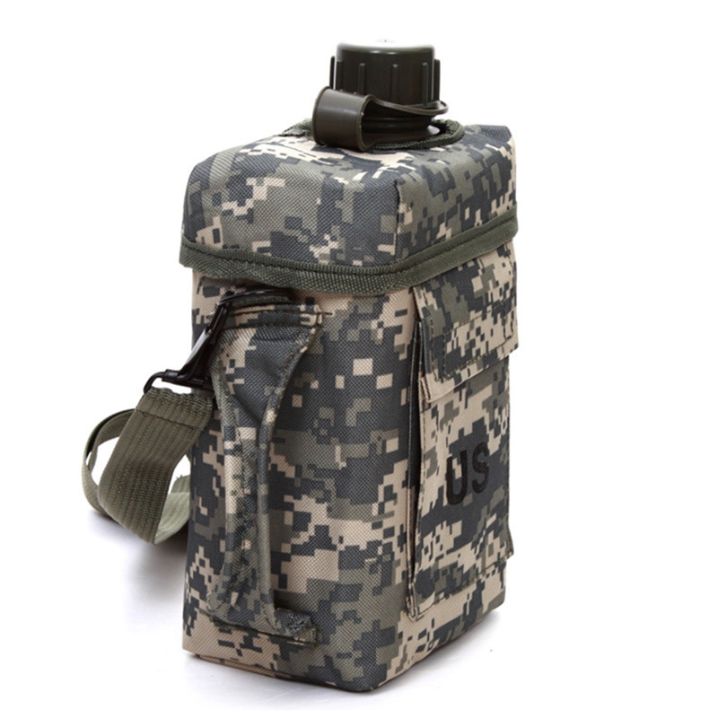 

Outdoor Large Capacity Outdoor Climbing Hiking Plastic Water Bottle 2L Travel Portable Water Bottle ACU Camouflage, Red