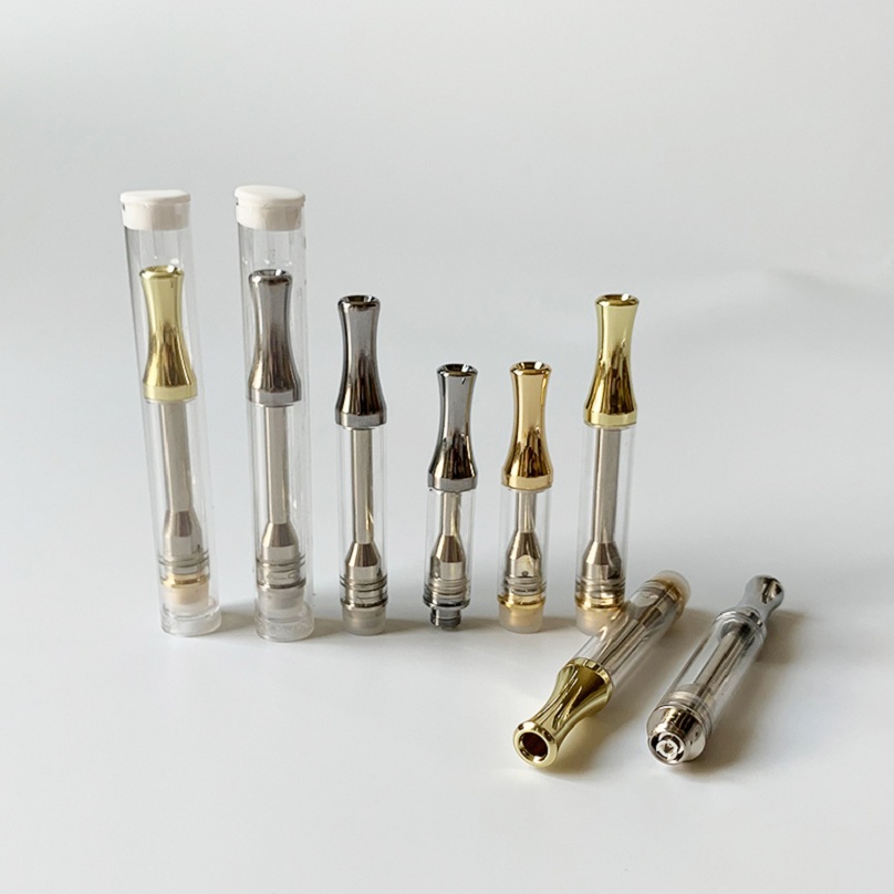 

AC1003 Cartridges 0.5ml 1.0ml Ceramic Coil Vape Cartridge Silver Gold Vape Pen Atomizers thick oil wax Vapor
