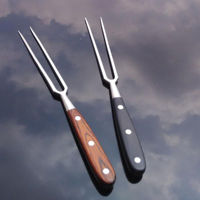 

Portable Outdoor Stainless Steel Barbecue Tool Wooden Handle Barbecue Fork Fork Meat 30/36 CM For Western Meat Forks
