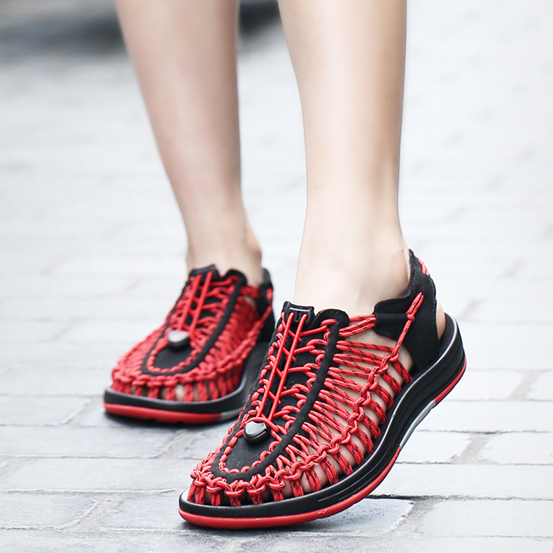 

Hot Sale-sandals Women Men weave sandal Hollow casual breathing shoes braid shoes sports style zy397, Black