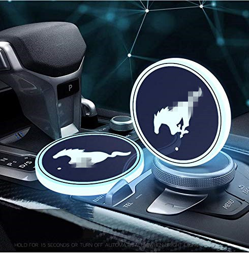 

Auto sport 2PCS LED Cup Holder Mat Pad Coaster with USB Rechargeable Interior Decoration Light for Mustang