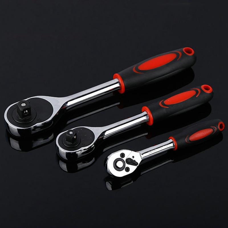 Steel High Torque Ratchet Wrench 1/4&quot; 3/8&quot; 1/2&quot;for Socket 24/72 Teeth Quick Release Wide Used Professional Hand Tools-image-529629262