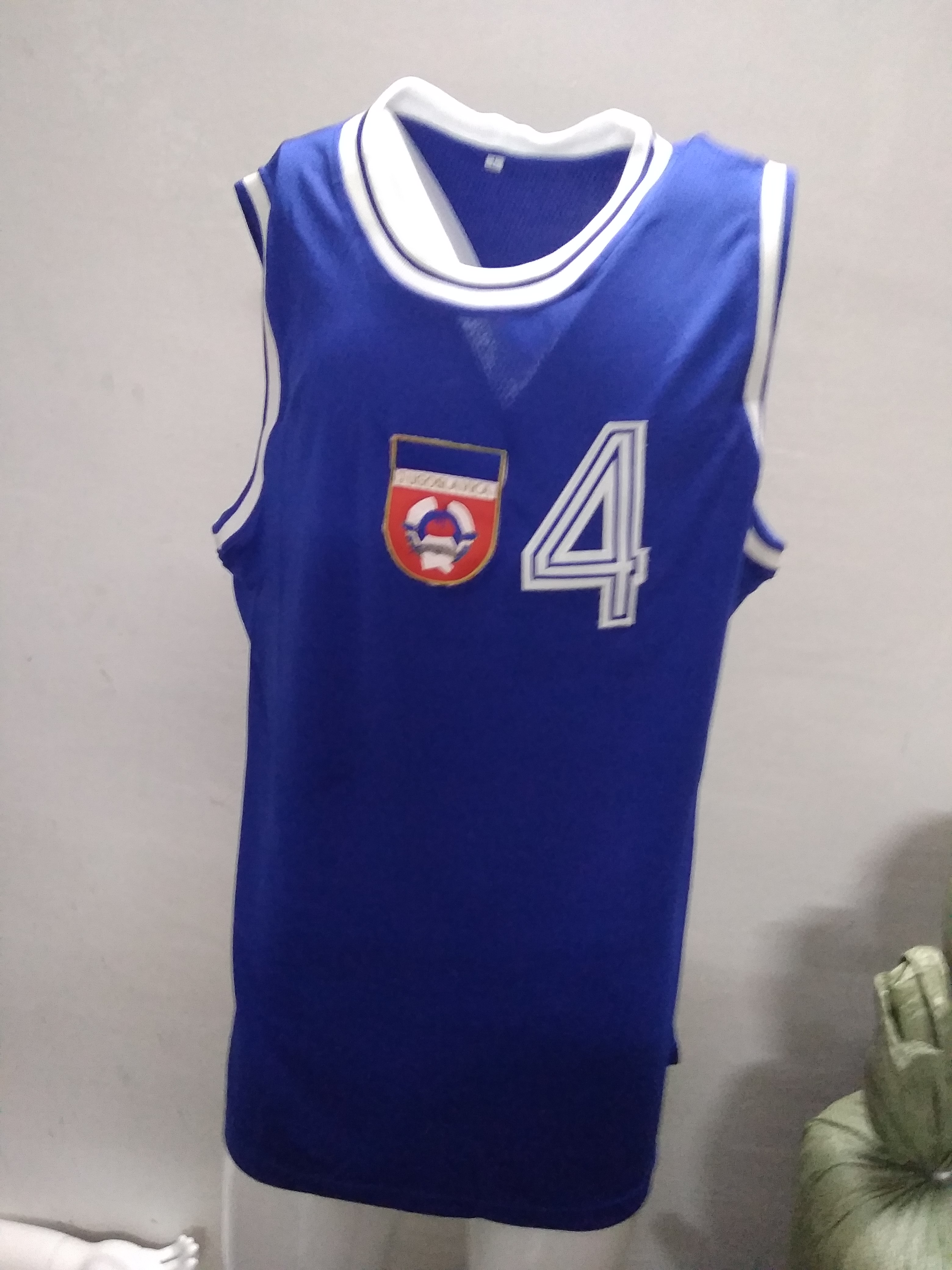 

REAL PICTURESDrazen Petrovic Yugoslavia Vtg Basketball Jersey Shirt FIBA Croatia Retro Classic Basketball Jersey Mens Stitched Custom, Blue