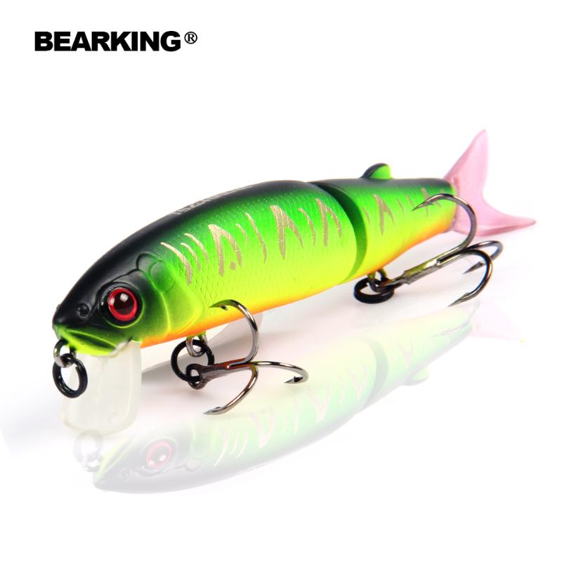 

Bearking 2020good fishing lure minnow quality professional bait 11.3cm 13.7g swim bait jointed equipped black or white hook