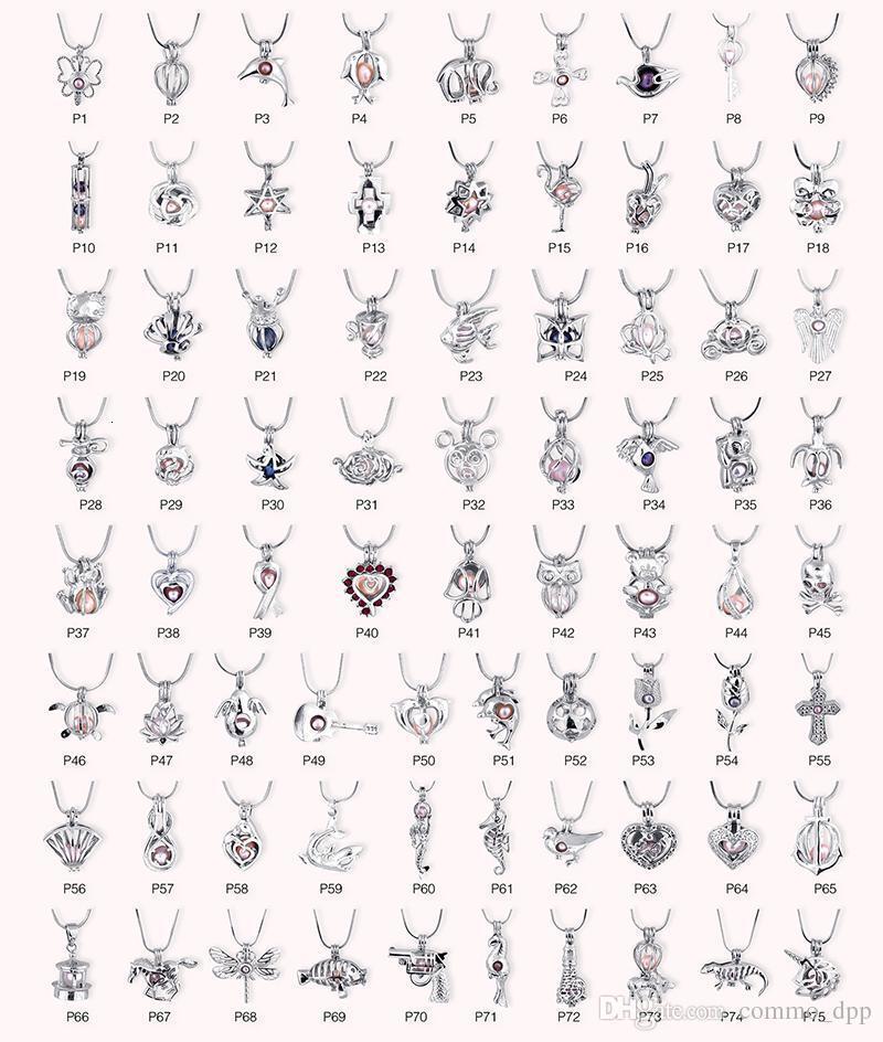 

251 Styles Pearl Cage Pendant Opening Cages Locket Charm And 925 Sterling Silver Smooth Snake Chains Fashion Diy Jewelry Mountings