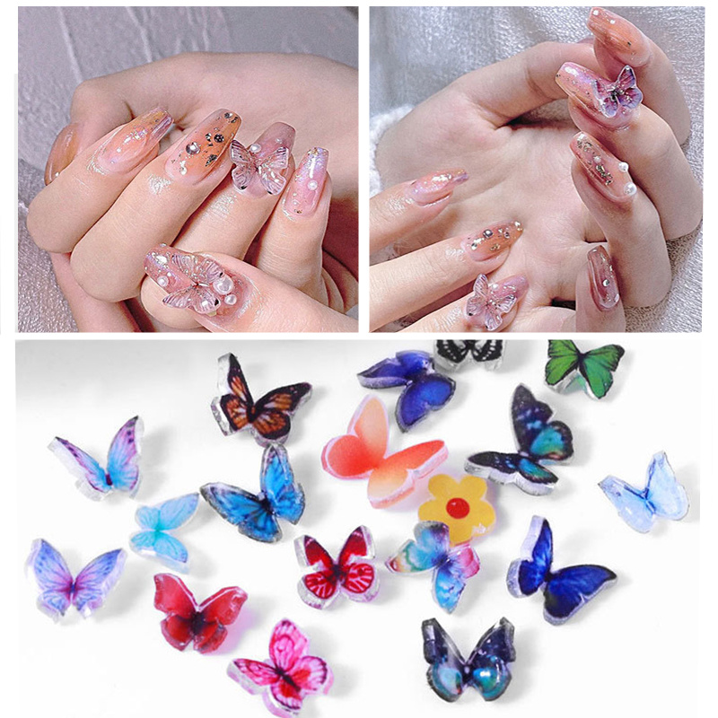 

3D Butterfly Manicure Tips Decal Nail Art Decoration Nail Rhinestones Mixed Size DIY Design Art Accessories