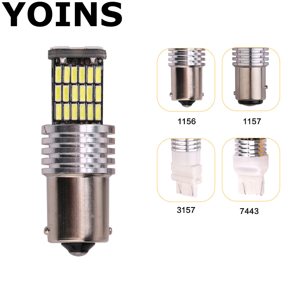

4pcs/lot 7443 3157 1157 BAY15D 1156 BA15S LED 4014 45SMD Decoder Lamp Bulb Reverse Canbus Error Free for Turn Signal Light Lamp, As pic