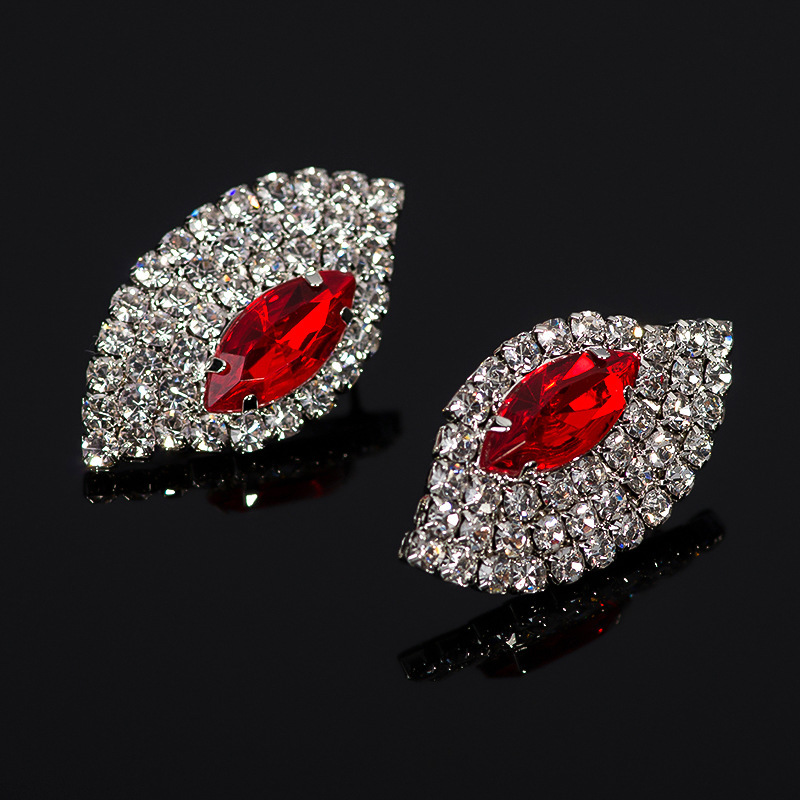 

Feathers Rhinestone Ear Nail High Quality Alloy Diamond Colour Crystal Ear Nail Woman