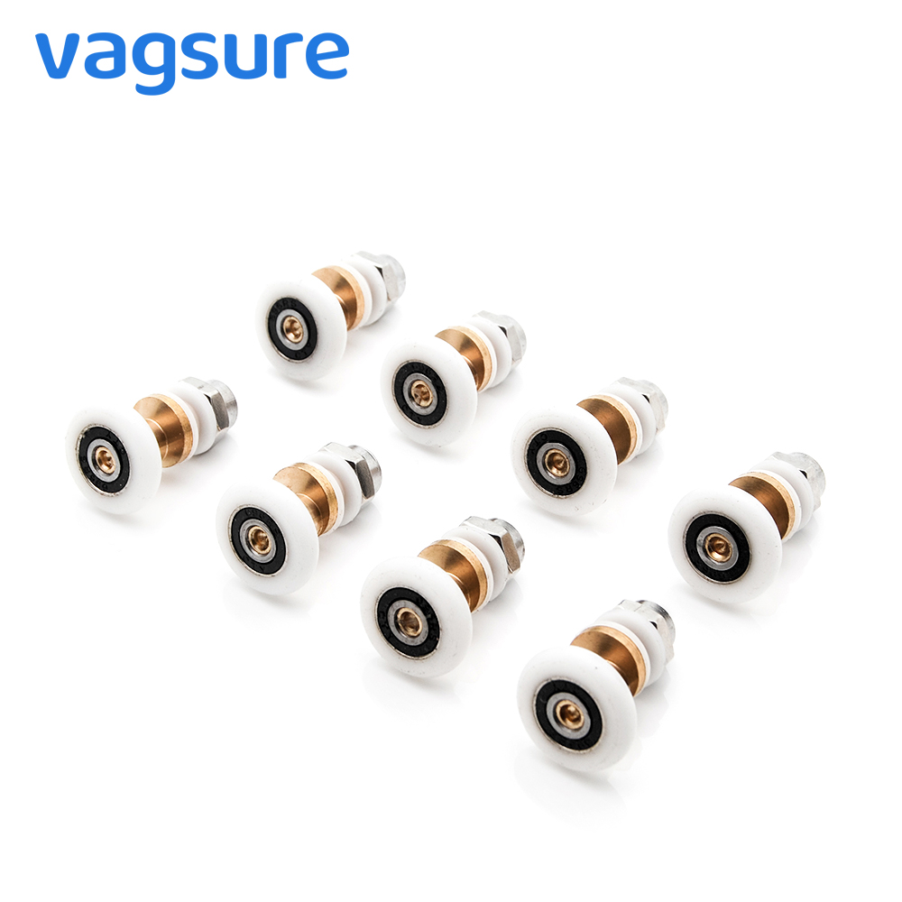 4pcs/8pcs a set 23mm/25mm/27mm Nylon Brass Eccentric Wheels Runner Pulley Door Roller Bearings For Sliding Doors Shower Cabin Room-image-469258924