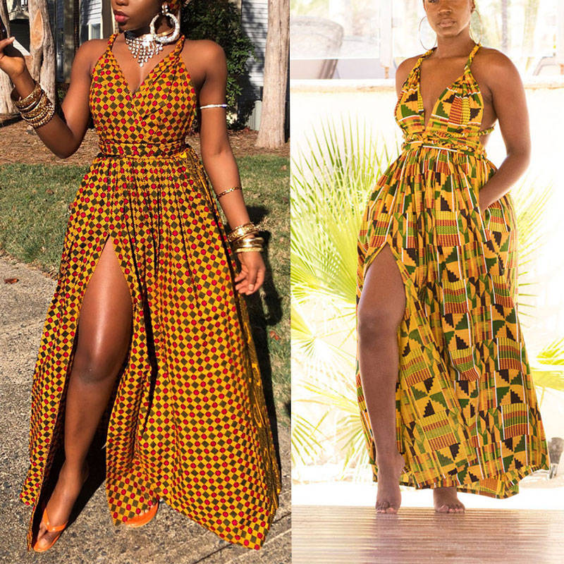 

African Dresses for Women 2020 Fashion Long Maxi Dress Floral Print Bazin Vestidos Dashiki Party African Clothes Robe Africaine