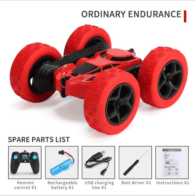 

2.4G tumbling and twisting rotation twisting double-sided deformation stunt car charging drop-resistant lights children remote control car