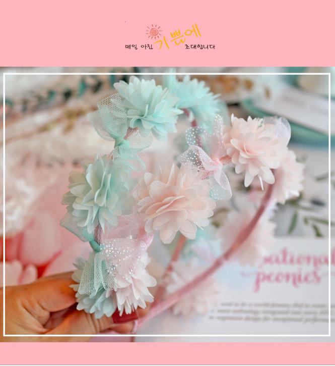 

Fashion Sweet Chiffon Flowers hair hoop Hair Accessories Fairy Bouquet Flowers Decorations Headband Princess Dance Party Gift