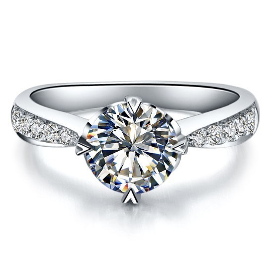 

1CT Bright Pure White Gold 18K Genuine Diamond Female Marriage Ring Au750 Gold Fine Jewelry Propose 100% 18K Gold Ring S200110
