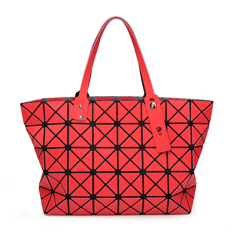 

Pink sugao designer handbags women luxury crossbody bags geometric shape folding bag fashion clutch bags matte frosted handbags PVC lady bag, Red