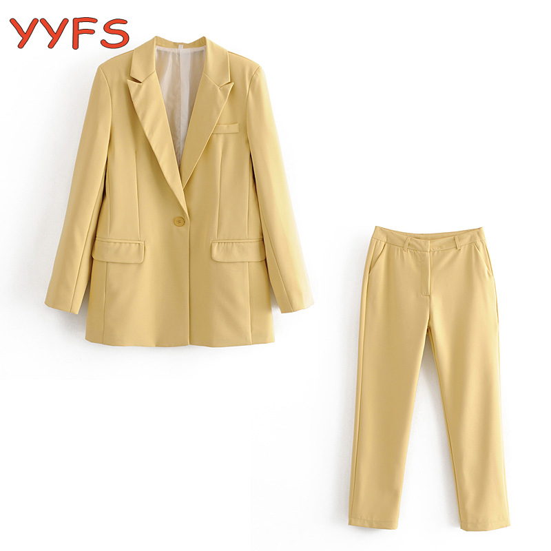 

womens formal suit set Summer thin blazer jackets ladies Casual two piece set single button blazer high waist suit pants, Only pink pants