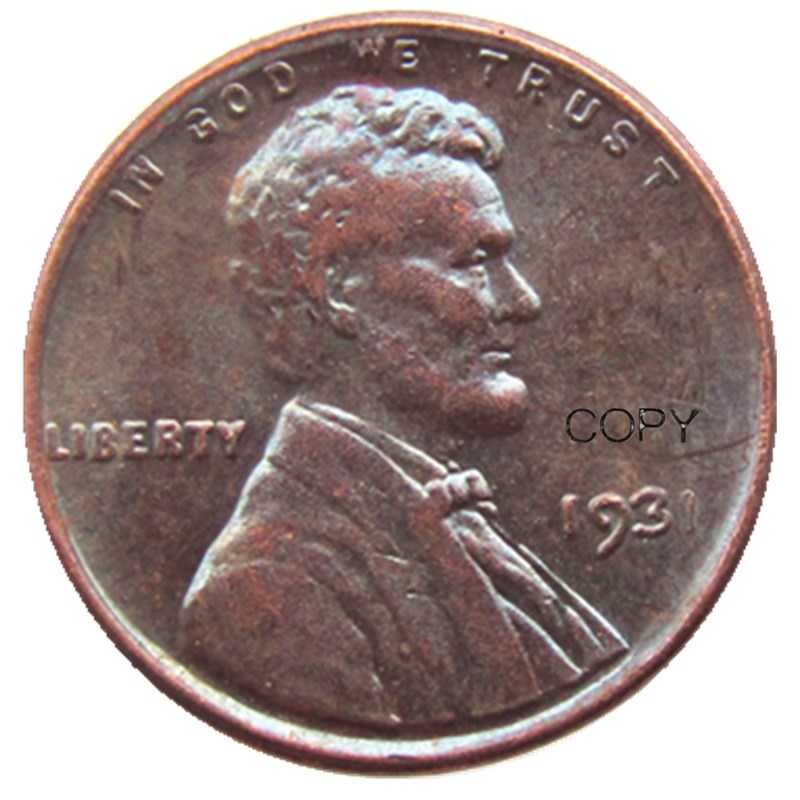 

US 1931 P/S/D Wheat Penny Head One Cent Copper Copy Pendant Accessories Coins