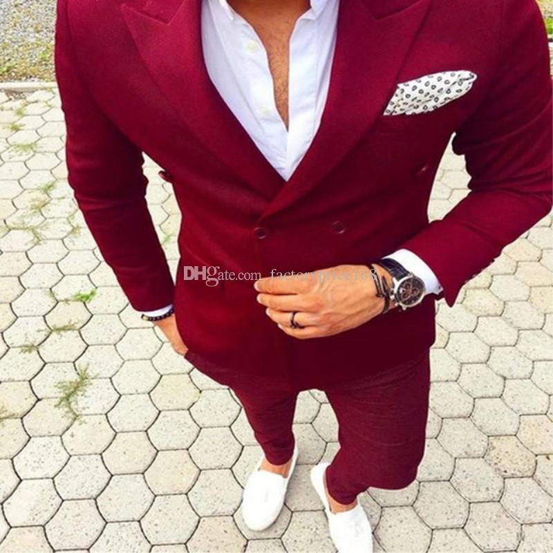 

Popular Double-Breasted Groomsmen Peak Lapel (Jacket+Pants+Tie) Groom Tuxedos Groomsmen Best Man Suit Mens Wedding Suits Bridegroom A250, Same as image