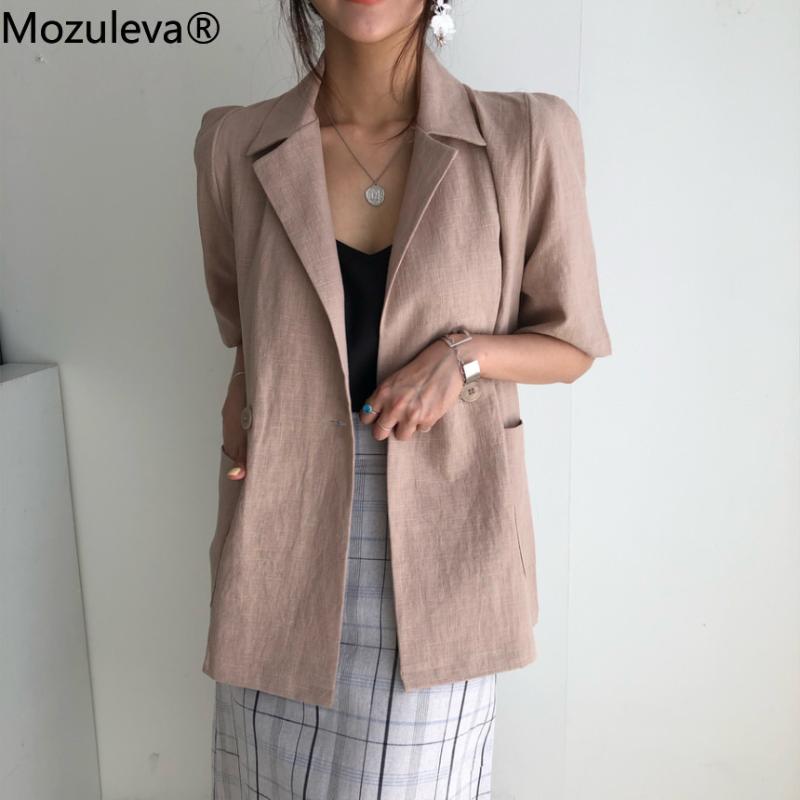 

Mozuleva Women Office Wear Suit Blazer Solid Casual Double Breasted Coat Jacket Short Sleeve Notched Collar Pockets Blazers, Green
