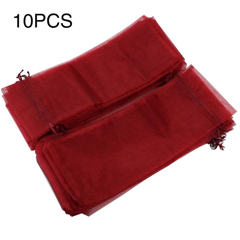 

10 Pcs Gift Bag Solid With Drawstring Storage Candy Pouch Organza Wine Bottle Jewelry Fashion Wrapping Decorative Party Supplies