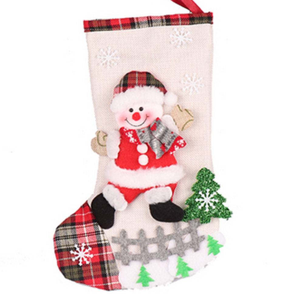 

Christmas Stockings Candy Gift Bag Classical Santa Socks Hanging In Xmas Tree Home Hotel Christmas Decorations Supplies L Size S