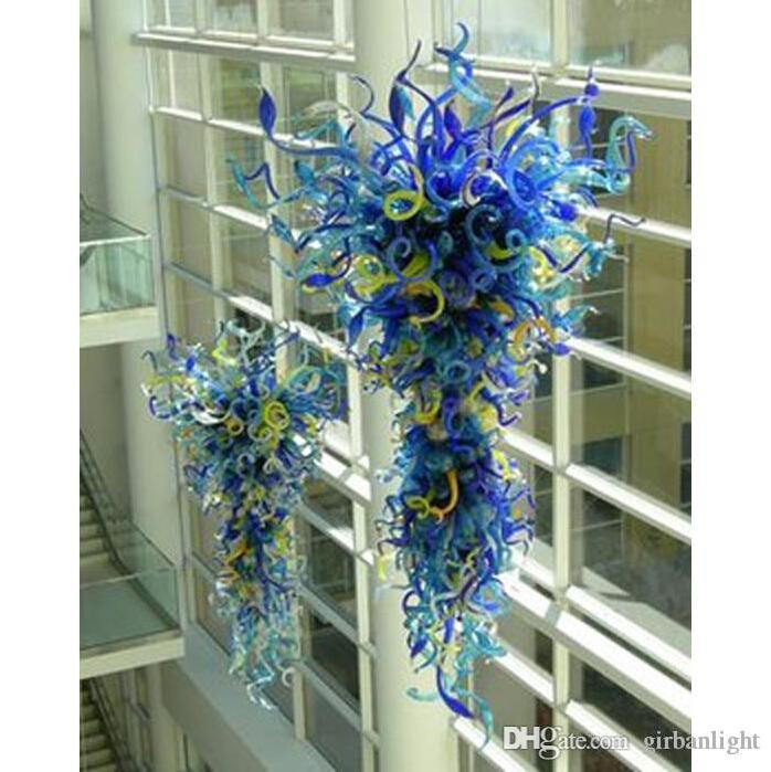 

Shopping Mall Decor Hanging LED Glass Chandelier Light Modern LED Ceiling Light with CE UL Certificate AC 110V 220V Blown Glass Chandelier