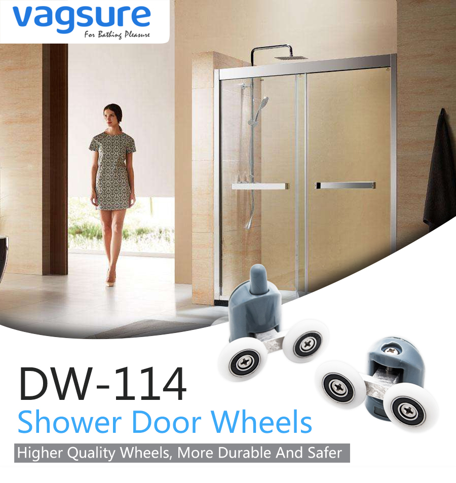 4pcs/8pcs a set 23mm/25mm Aluminum Alloy Double Pop Up Wheels Sliding Shower Door Roller Bearings Runners Pulleys Cabin Room Hardware-image-469322389