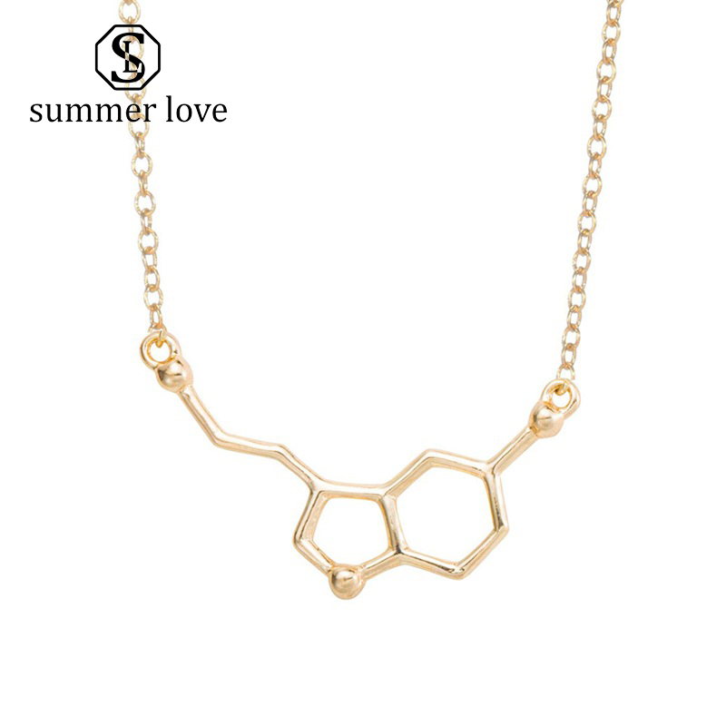 

Unique Design Chemical Molecule Chain Pendant Necklace for Women Science Teacher, Professor, Chemistry Grad, Science Lovers Jewelry