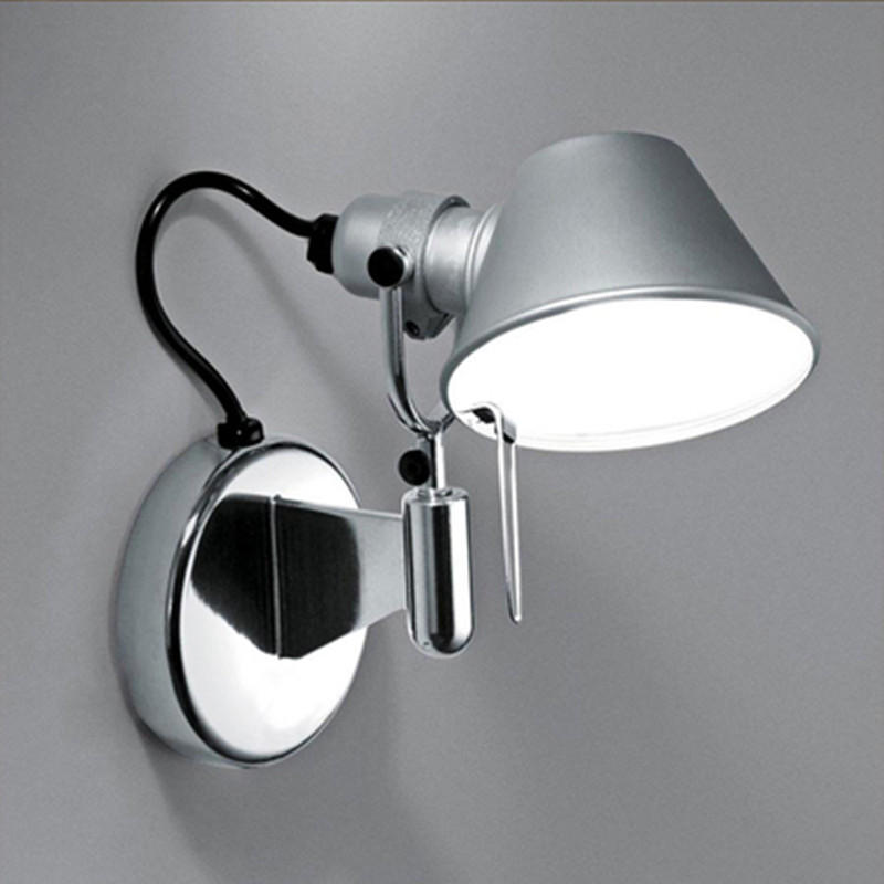 

American Modern Swing Long Arm LED Flexible Wall Lights AC90-260V Silver/Black Eye Protection Bedroom Bedside Wall Lamp