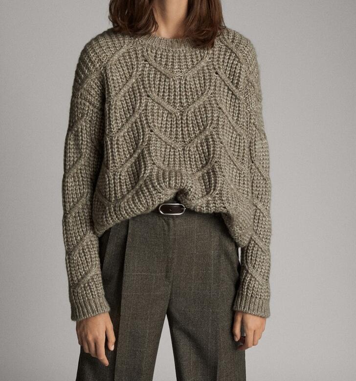 

Women Sweater Spring/Summer 2020 New Knitted Pullover Fashion Casual Loose Knit Top Sweater, Green