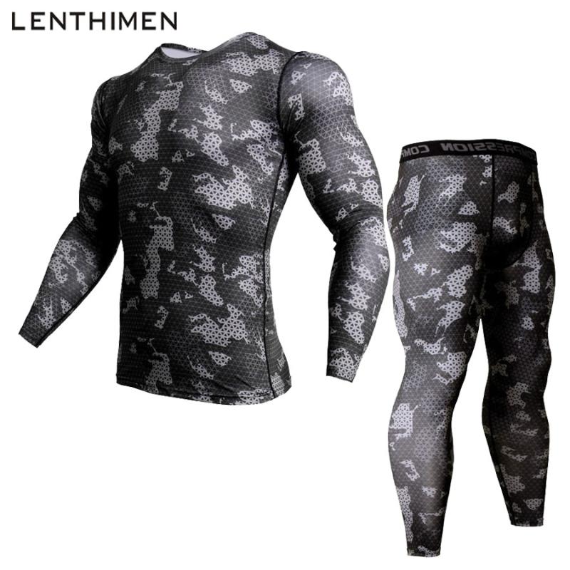 

Camouflage Mens Compression Shirt Pants Set Running Tight Suit Long Sleeves Shirts Leggings Sport Suits Men Gym Workout Clothing, Tk133