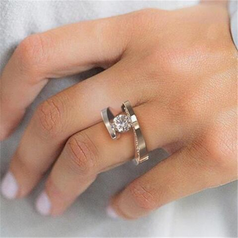

Big Crystal Zircon Stone Ring Wedding Promise Engagement Rings For Men Women Fashion Jewelry Gift Size 6 7 8 9 10 11