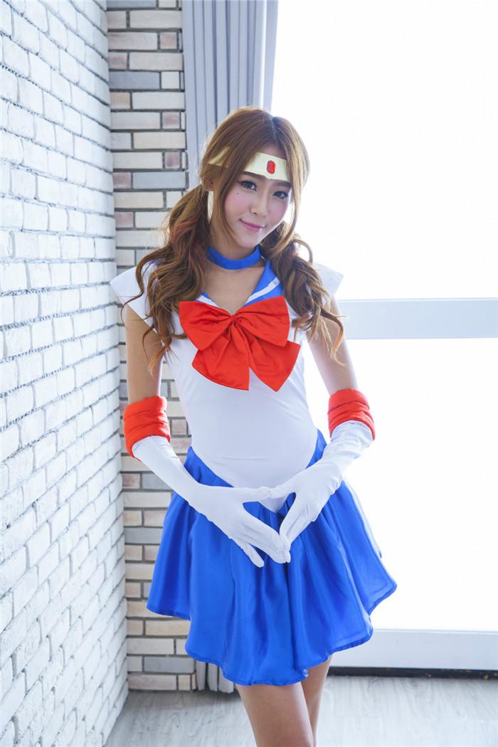 Tiara UK Sailor Moon Disfraz Cosplay Serena SAILORMOON Azul guante