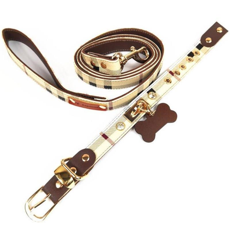 

Summer Latest Pets Collar Leashes INS Style Printed Pet Leather Collars Sets Outdoor Durable Chai Keji Dog Leashes