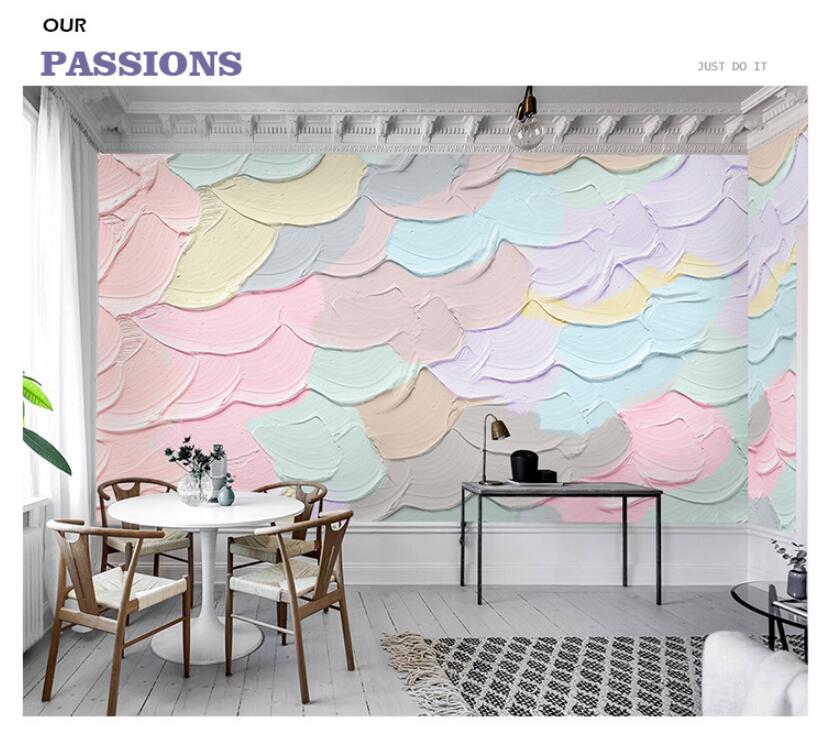 Macarone wallpapers Art graffiti paint mural Gradient macaron color texture wallpaper of wanghong bakery-image-498136049