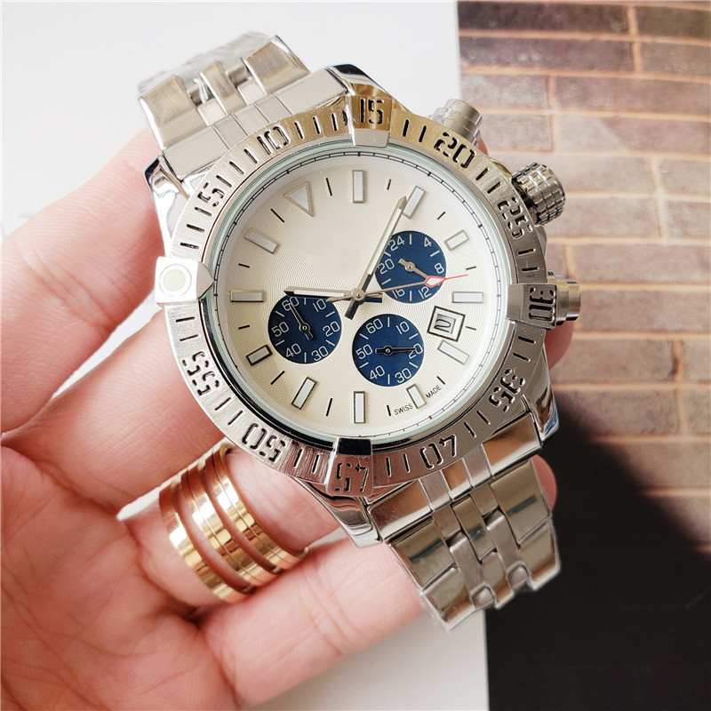 

Top brand Mens watches stainless steel quartz chronograph watch for men all functional high quality designer waterproof watch montre de luxe