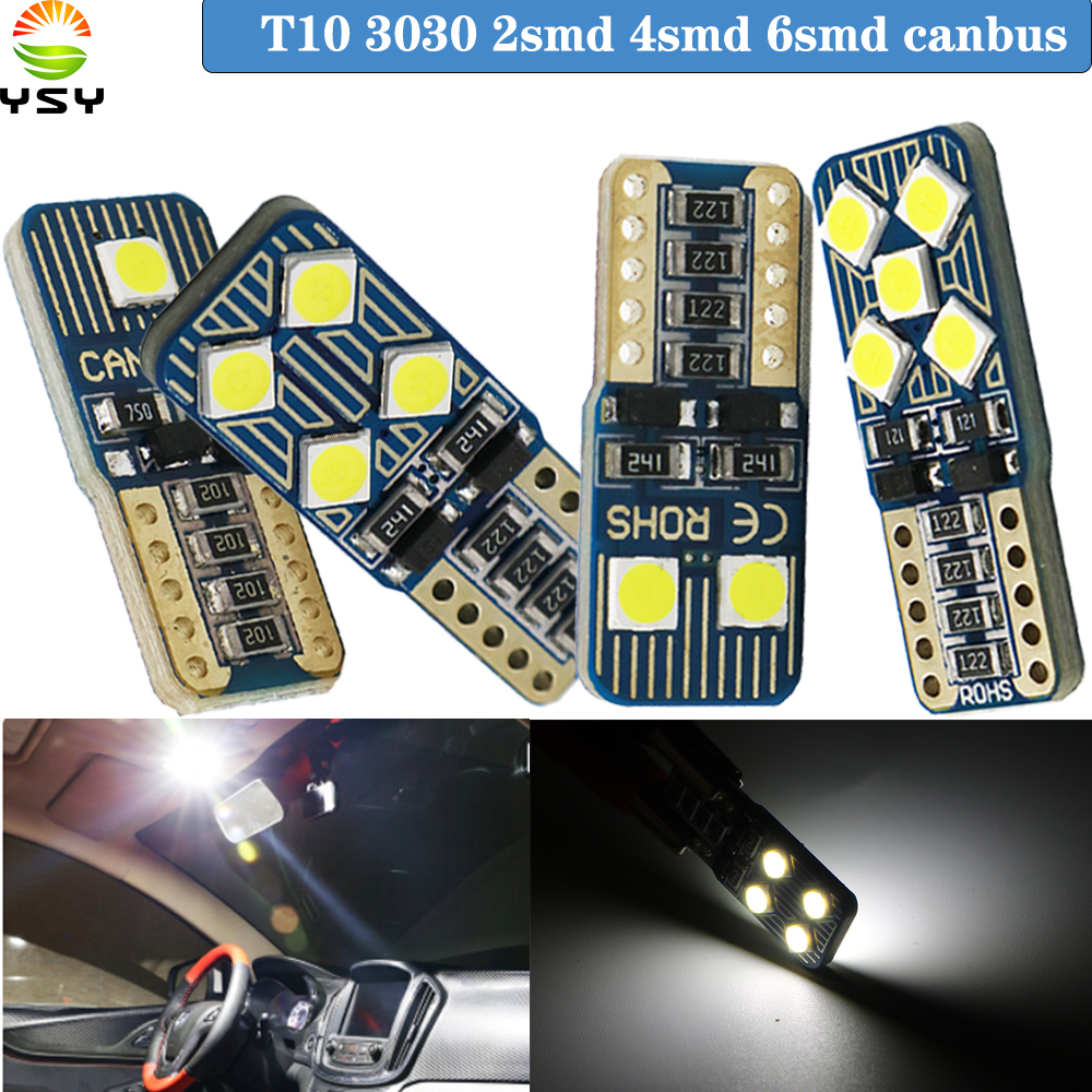 

YSY 50pcs T10 W5W Super Bright 3030 2/4/6/8/10 SMD LED CANBUS NO ERROR Car Backup Reserve Parking Lights Bulb Tail Lamp White, As pic