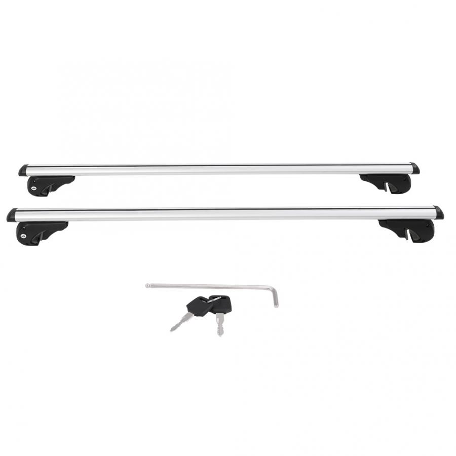 

130cm Aluminum Alloy Universal Silver Car Roof Rack Cross Bar Lockable Rail Luggage Carrier High Quality Auto Accessories