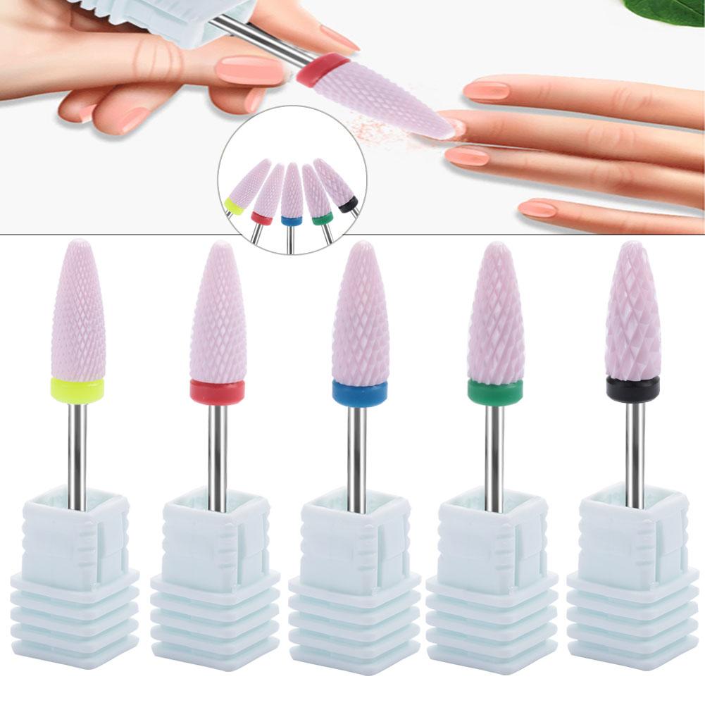 

Nail Art Equipment 5 Types Ceramic Cylinder Shape Grinding Drill Bit For Polishing Manicure Accessories