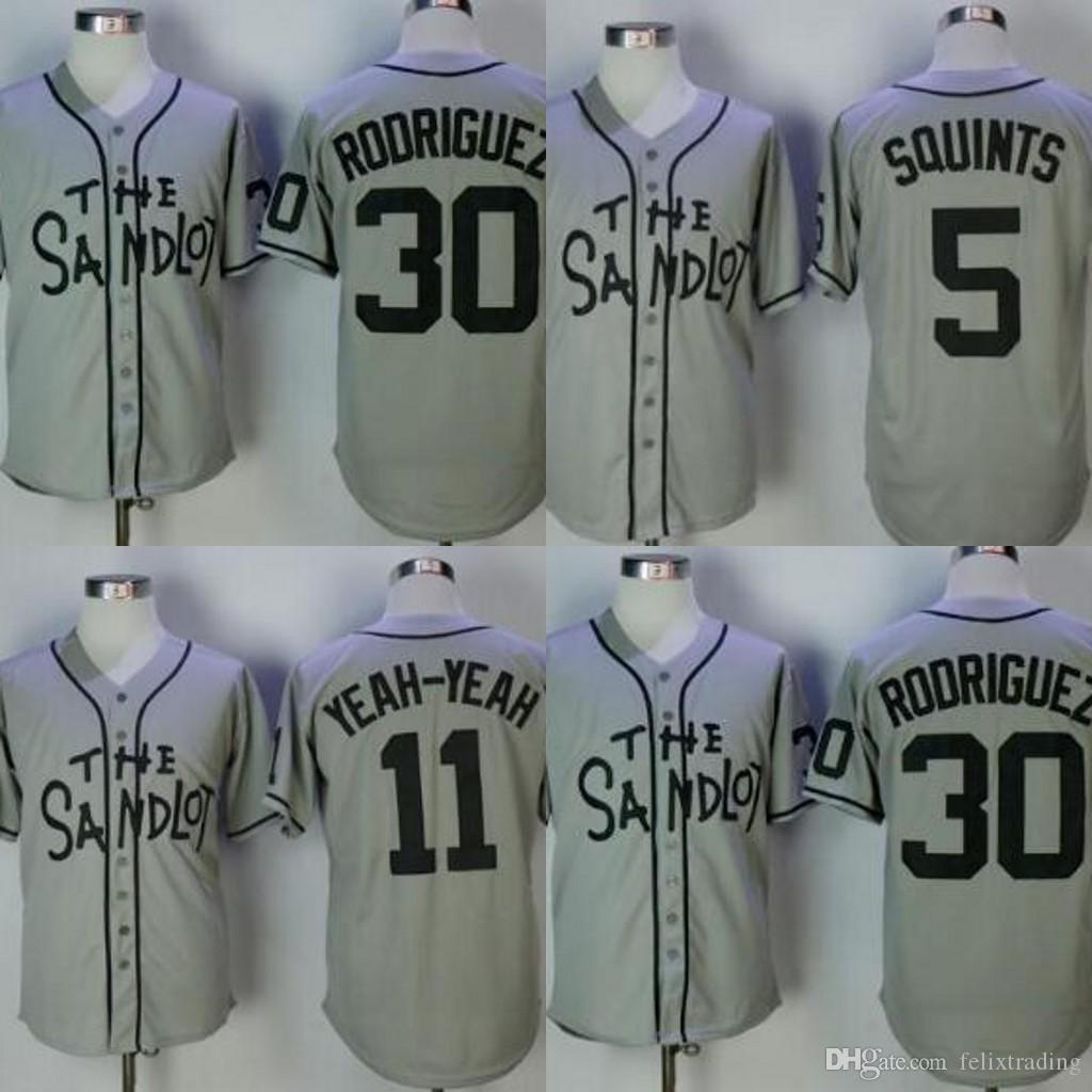 

The Sandlot Benny 'The Jet' Rodriguez 30 Baseball Jersey Michael 'Squints' Palledorous 5 Alan 'Yeah-Yeah' McCl, Blue;black