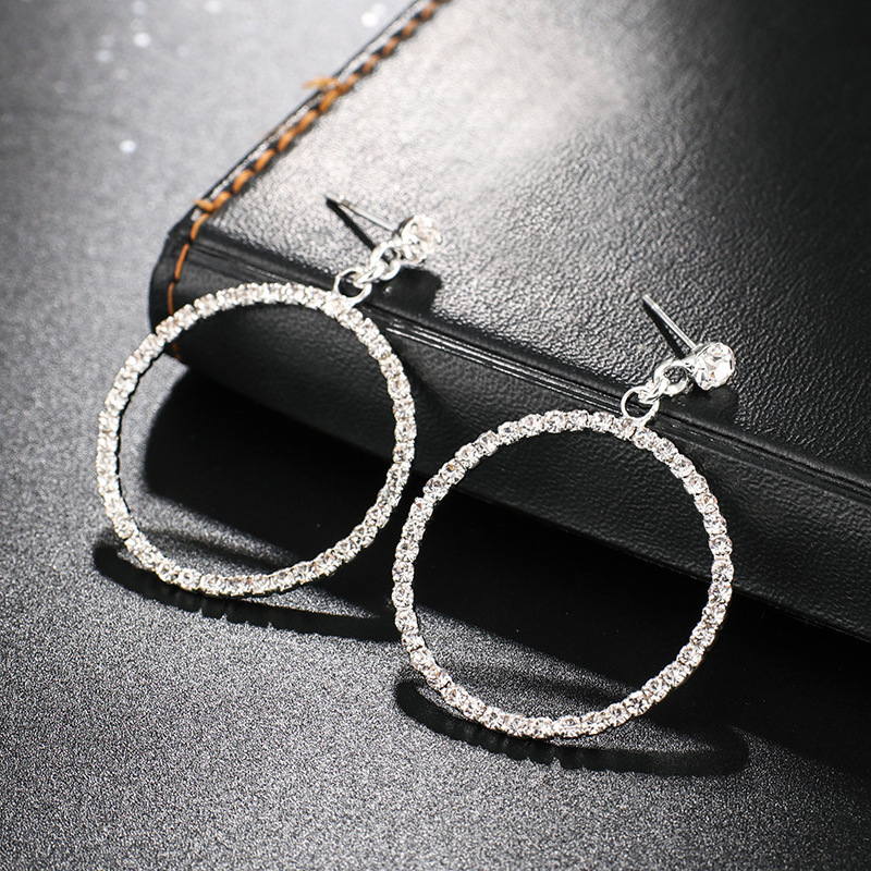 

Competitive Products Earring Fully-jewelled Circle Earrings Joker Concise Ornaments