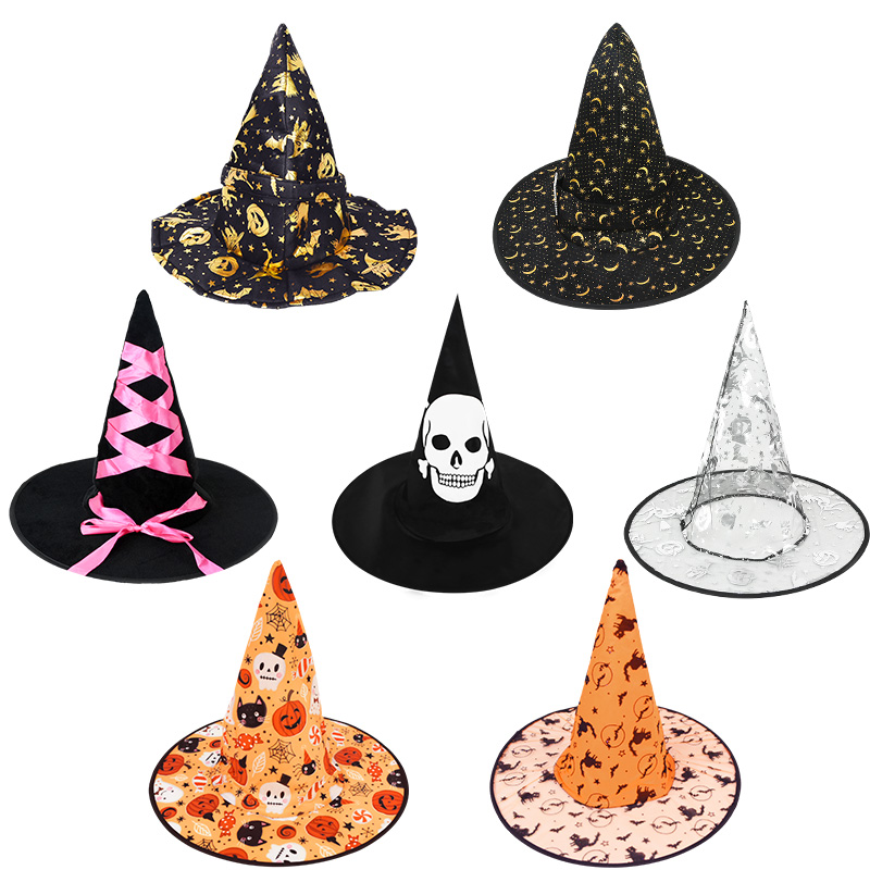 

Adult Kids Children Halloween Witch Hats Masquerade Wizard Hat Cosplay Costume Accessories Halloween Party Fancy Dress Decor